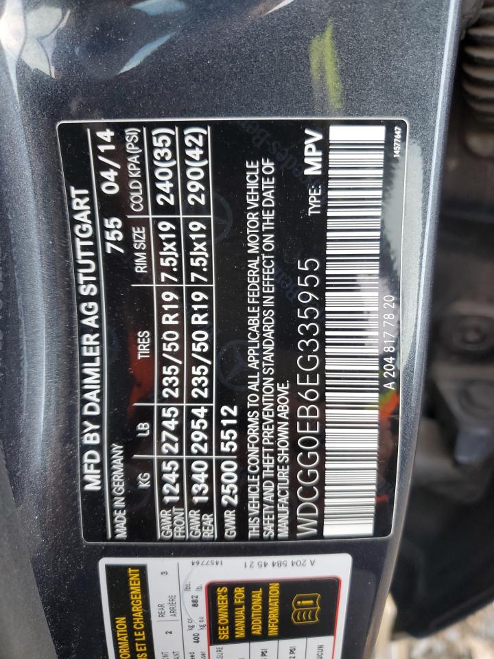2014 Mercedes-Benz GLK-klasse VIN WDCGG0EB6EG335955 Copart auction photo, rear end damage thumbnail 15