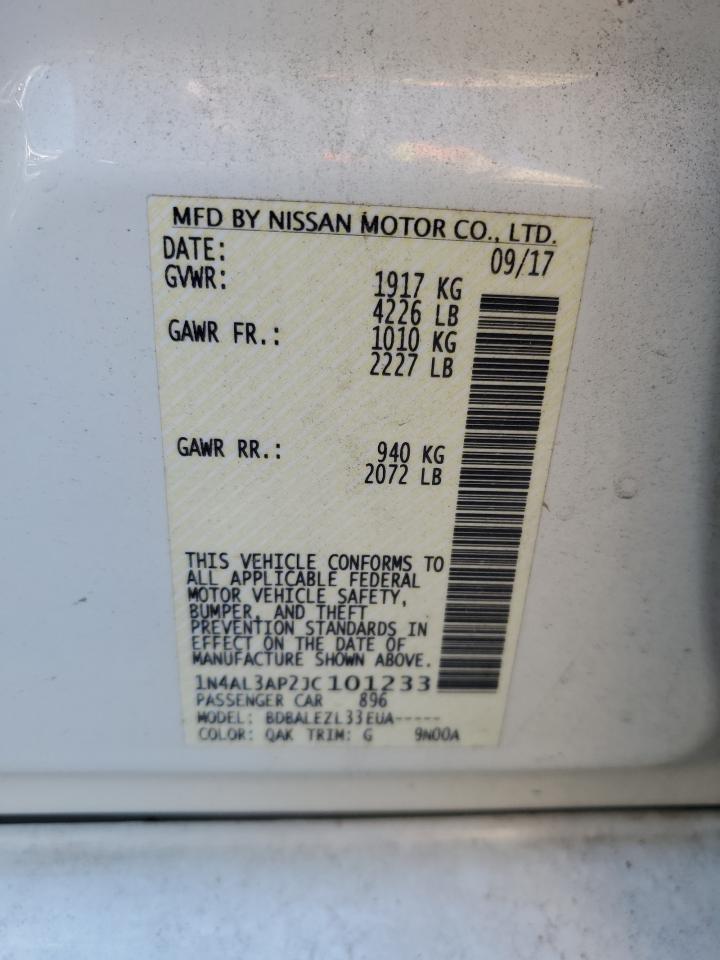 2018 Nissan Altima VIN 1N4AL3AP2JC101233 Copart auction photo, front end damage thumbnail 13