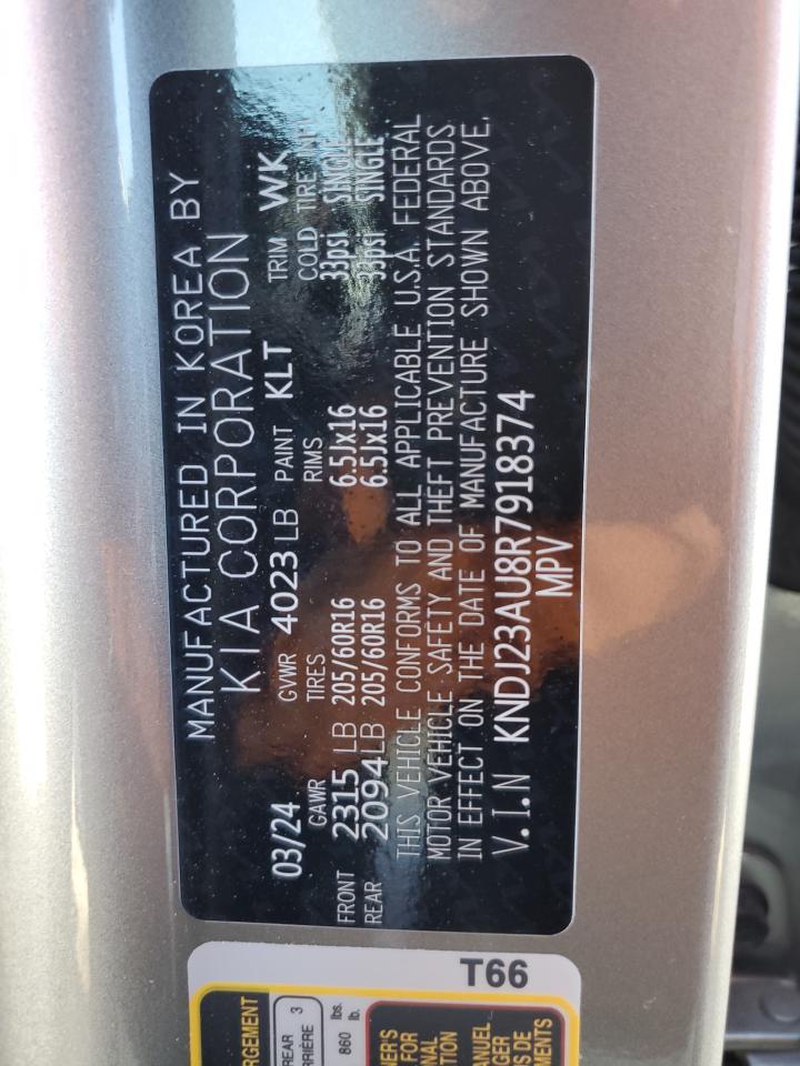 2024 KIA Soul VIN KNDJ23AU8R7918374 Copart auction photo, front end damage thumbnail 16
