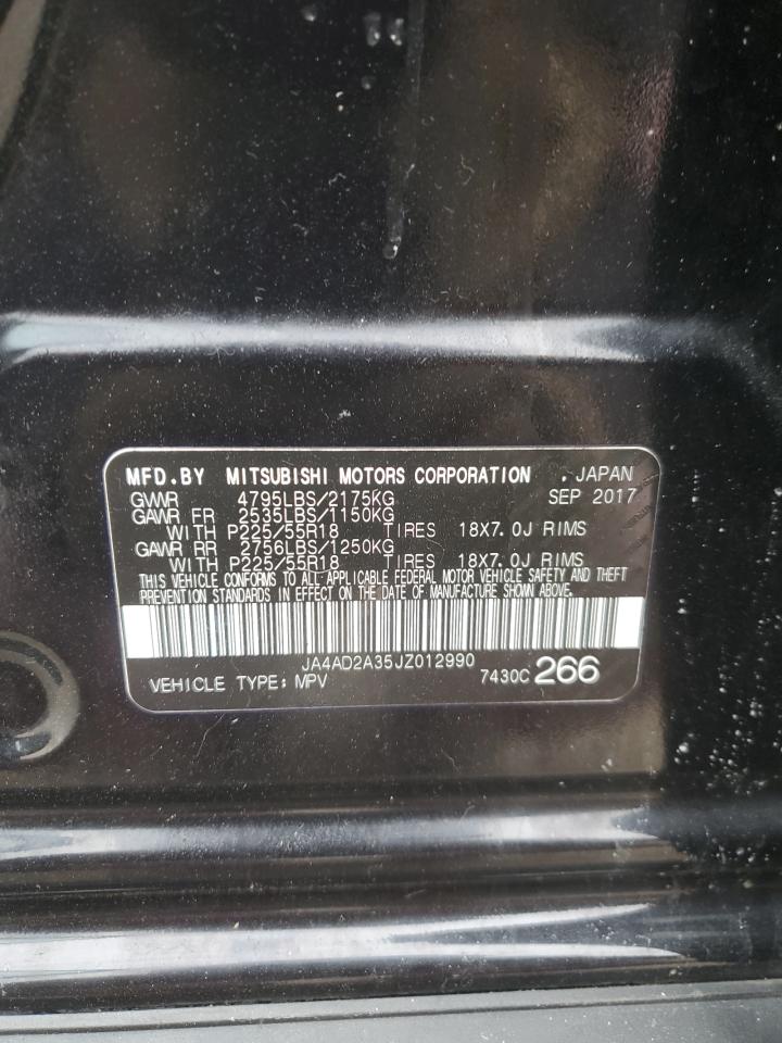 2018 Mitsubishi Outlander VIN JA4AD2A35JZ012990 Copart auction photo, front end / side damage thumbnail 15