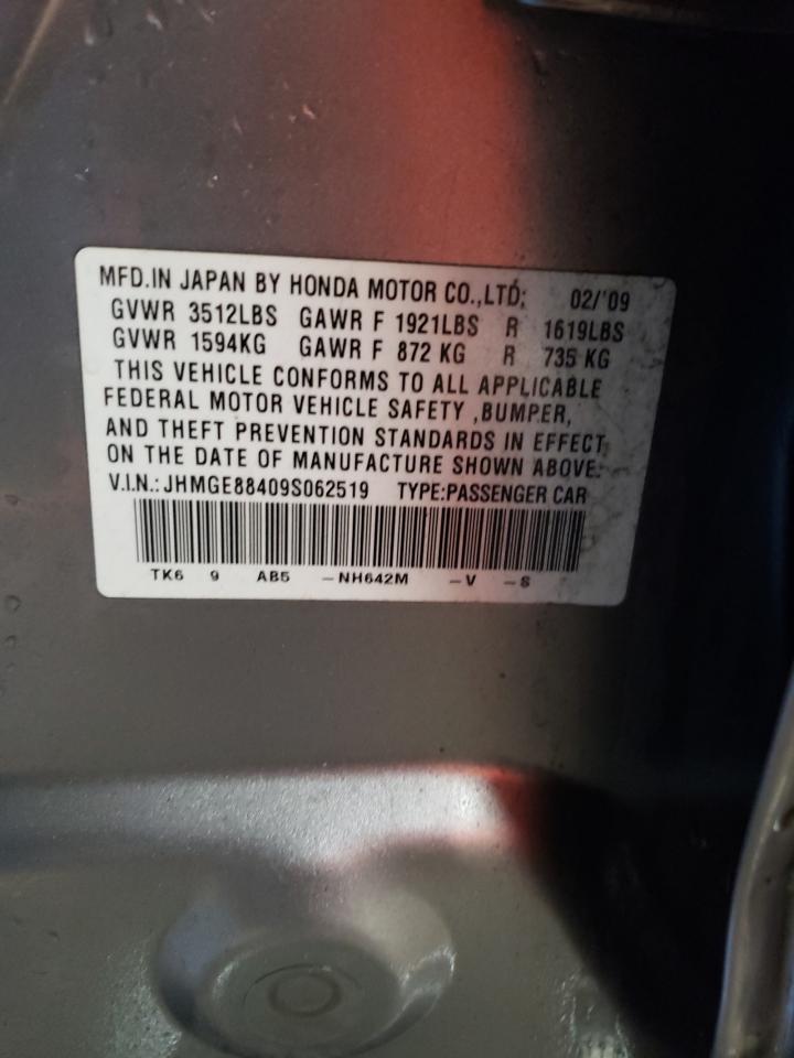 2009 Honda Fit VIN JHMGE88409S062519 Copart auction photo, front end damage thumbnail 13