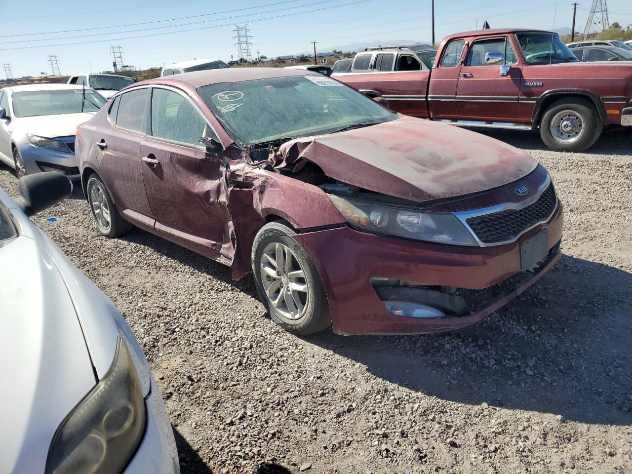 2013 KIA Optima VIN 5XXGM4A76DG156537 Copart auction photo, all over damage thumbnail 4