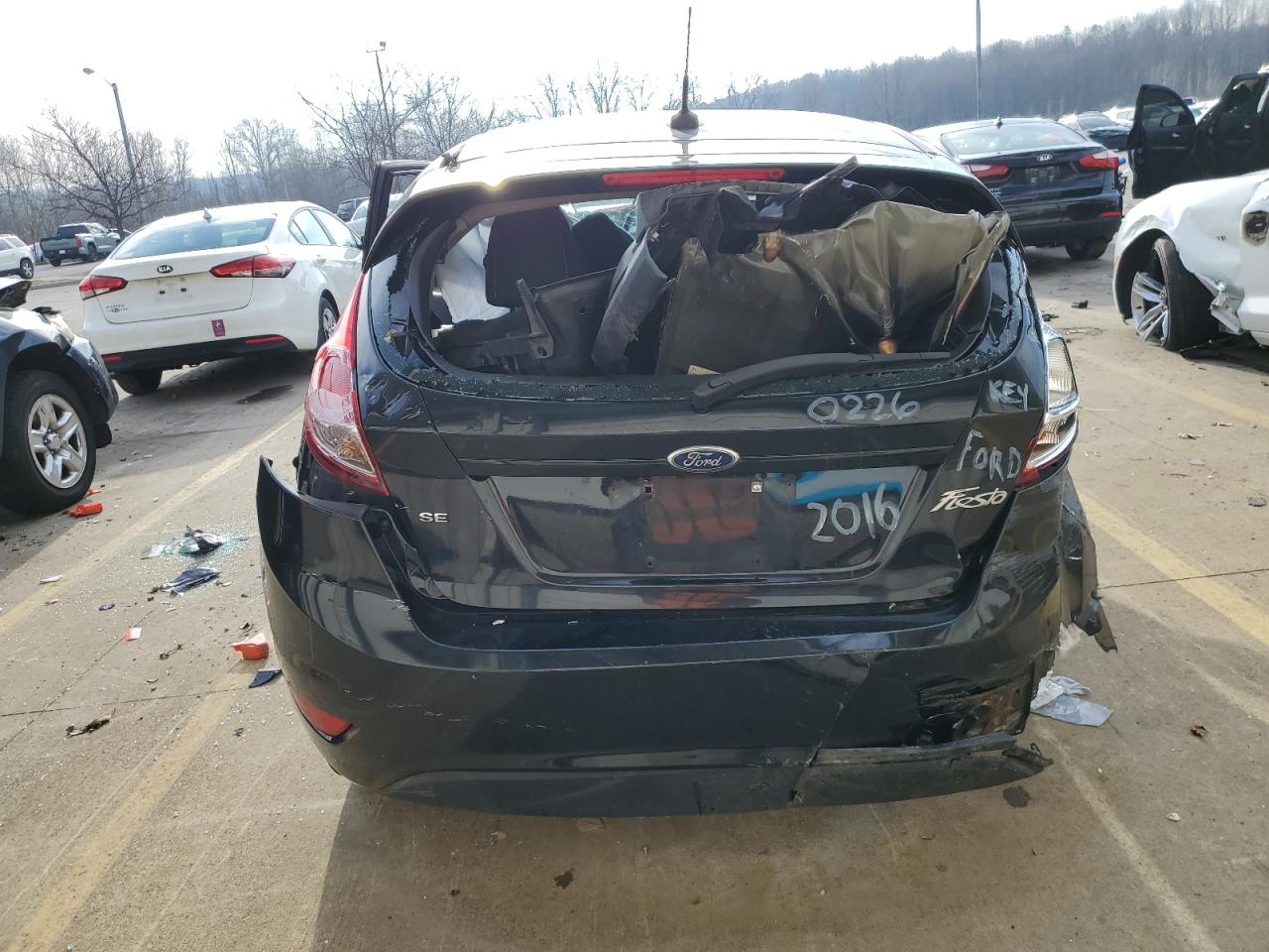 2016 Ford Fiesta VIN 3FADP4EJ8GM160226 Copart auction photo, all over damage thumbnail 6