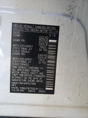 2017 Nissan Rogue VIN KNMAT2MV4HP517480 Copart auction photo, front end damage thumbnail 13