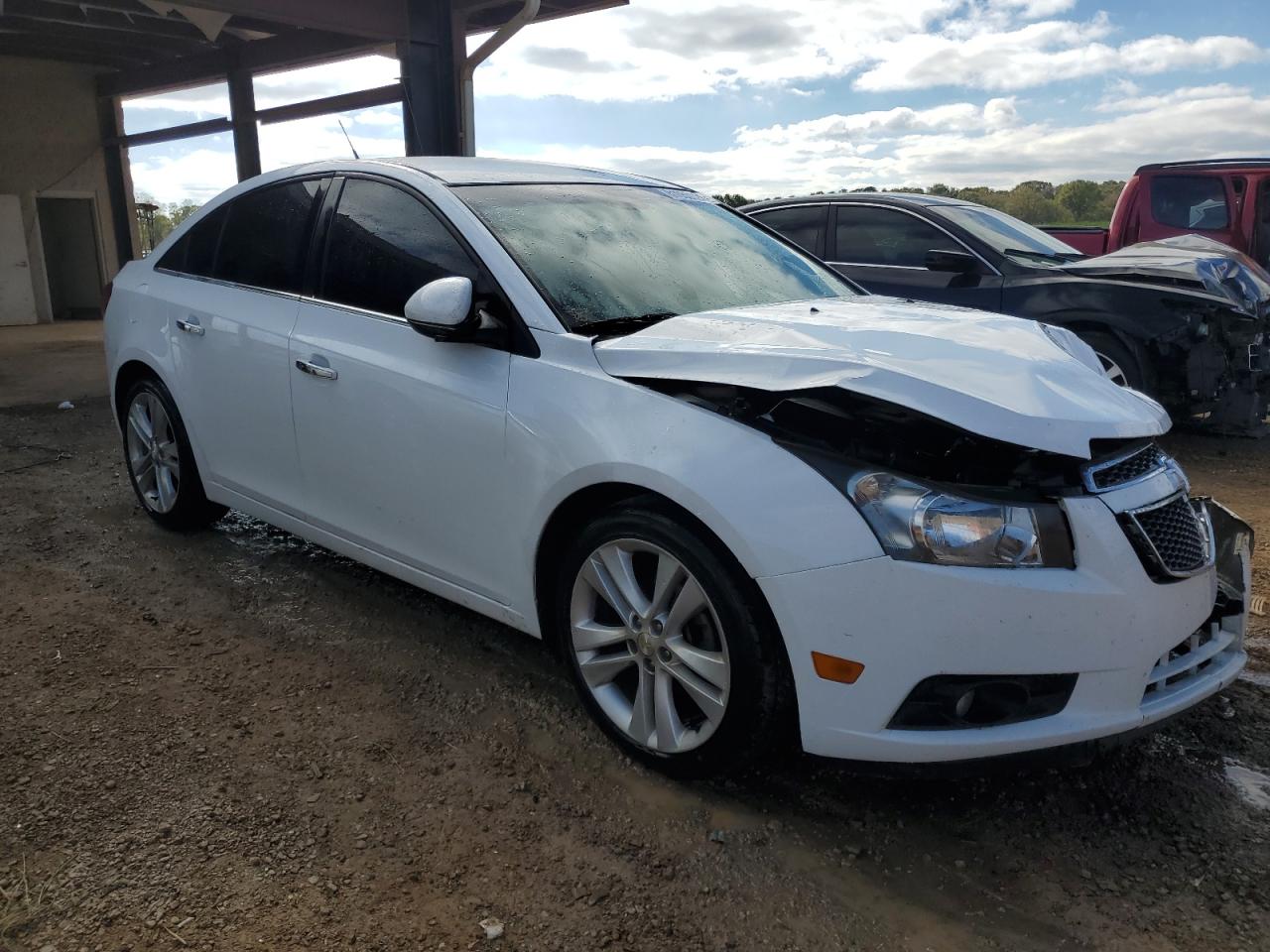 2014 Chevrolet Cruze VIN 1G1PG5SBXE7244056 Copart auction photo, front end / side damage thumbnail 4