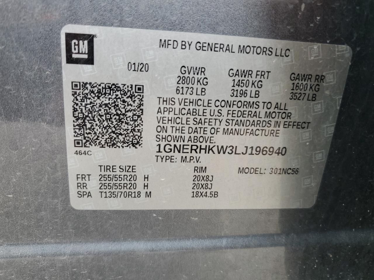 2020 Chevrolet Traverse VIN 1GNERHKW3LJ196940 Copart auction photo, front end damage thumbnail 16