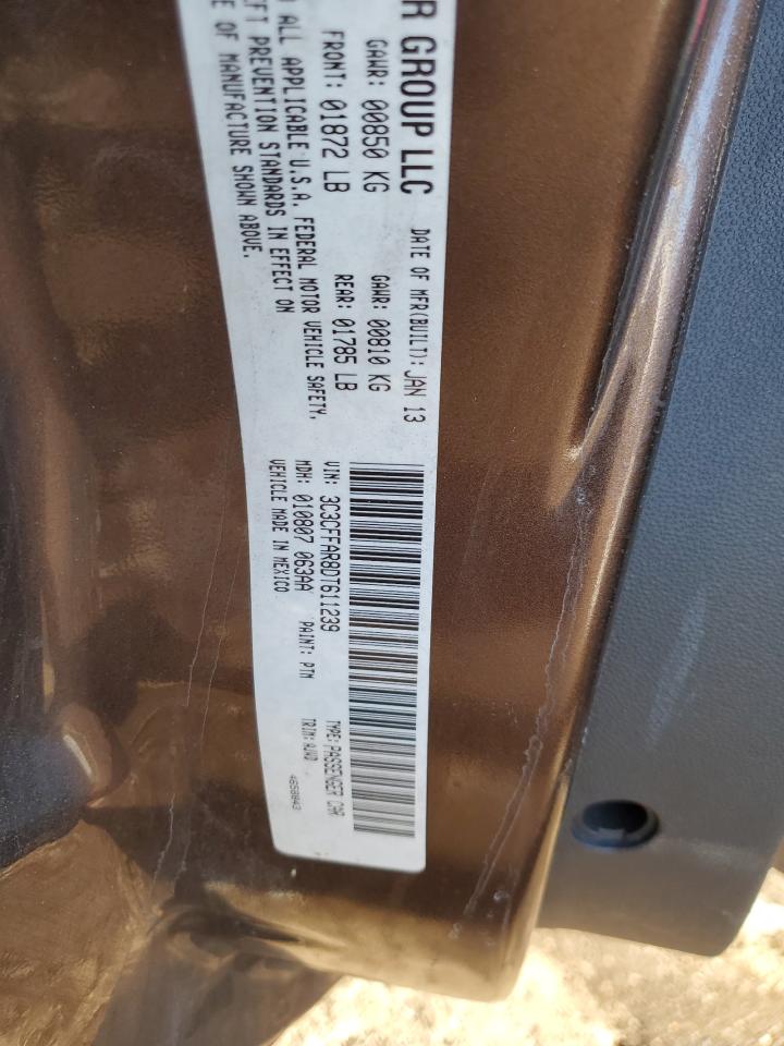 2013 Fiat 500 VIN 3C3CFFAR8DT611239 Copart auction photo, all over damage thumbnail 14