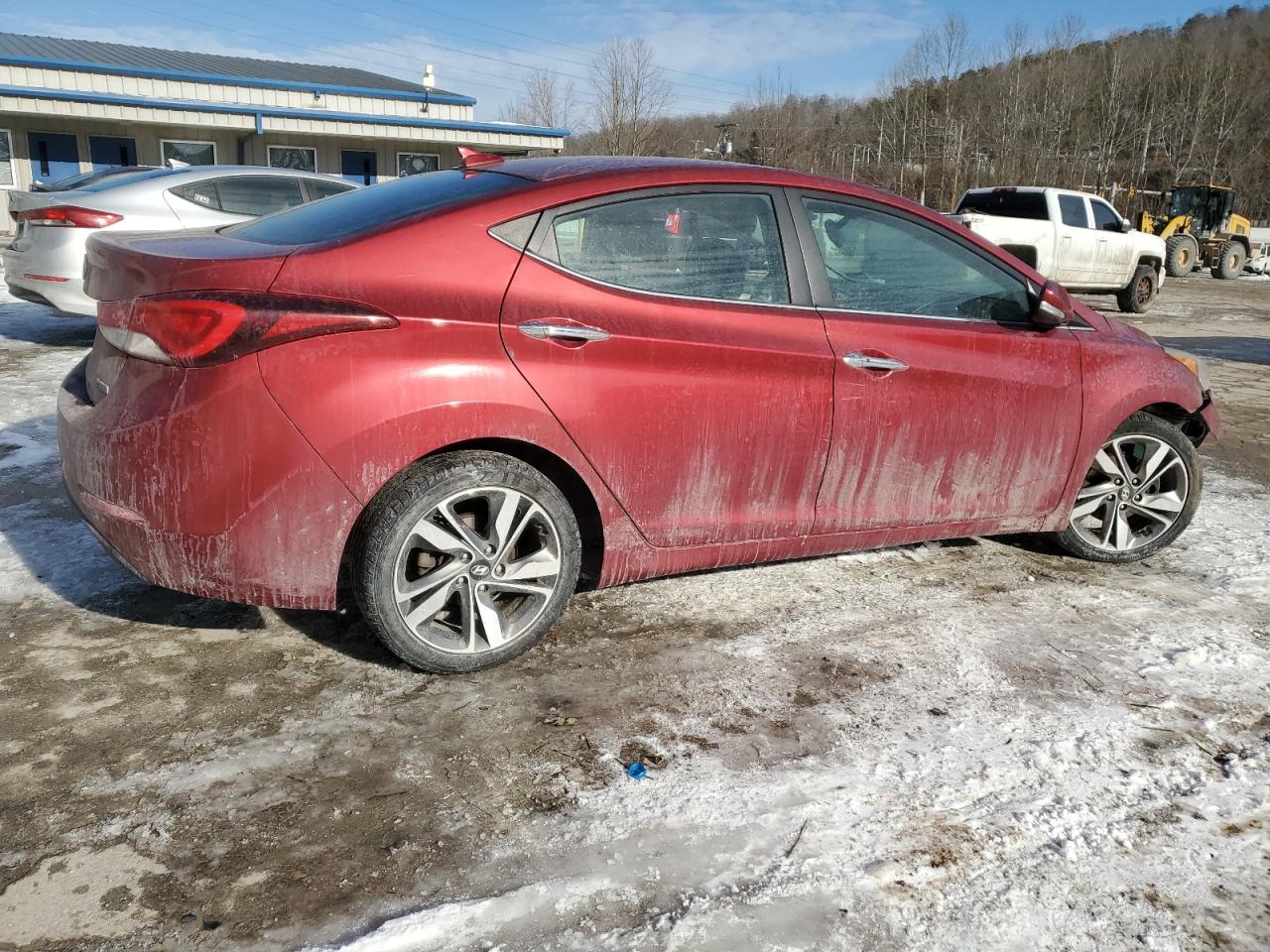 2014 Hyundai Elantra VIN 5NPDH4AE8EH502194 Copart auction photo, front end / side damage thumbnail 3