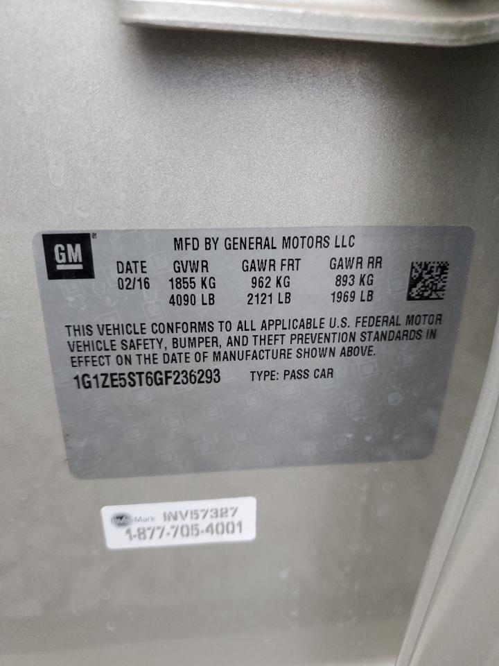 2016 Chevrolet Malibu VIN 1G1ZE5ST6GF236293 Copart auction photo, rear end damage thumbnail 12
