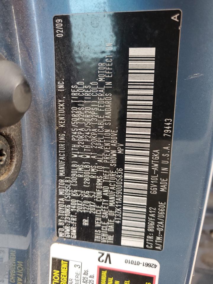 2009 Toyota Venza VIN 4T3ZK11A09U005836 Copart auction photo, rear end / side damage thumbnail 15