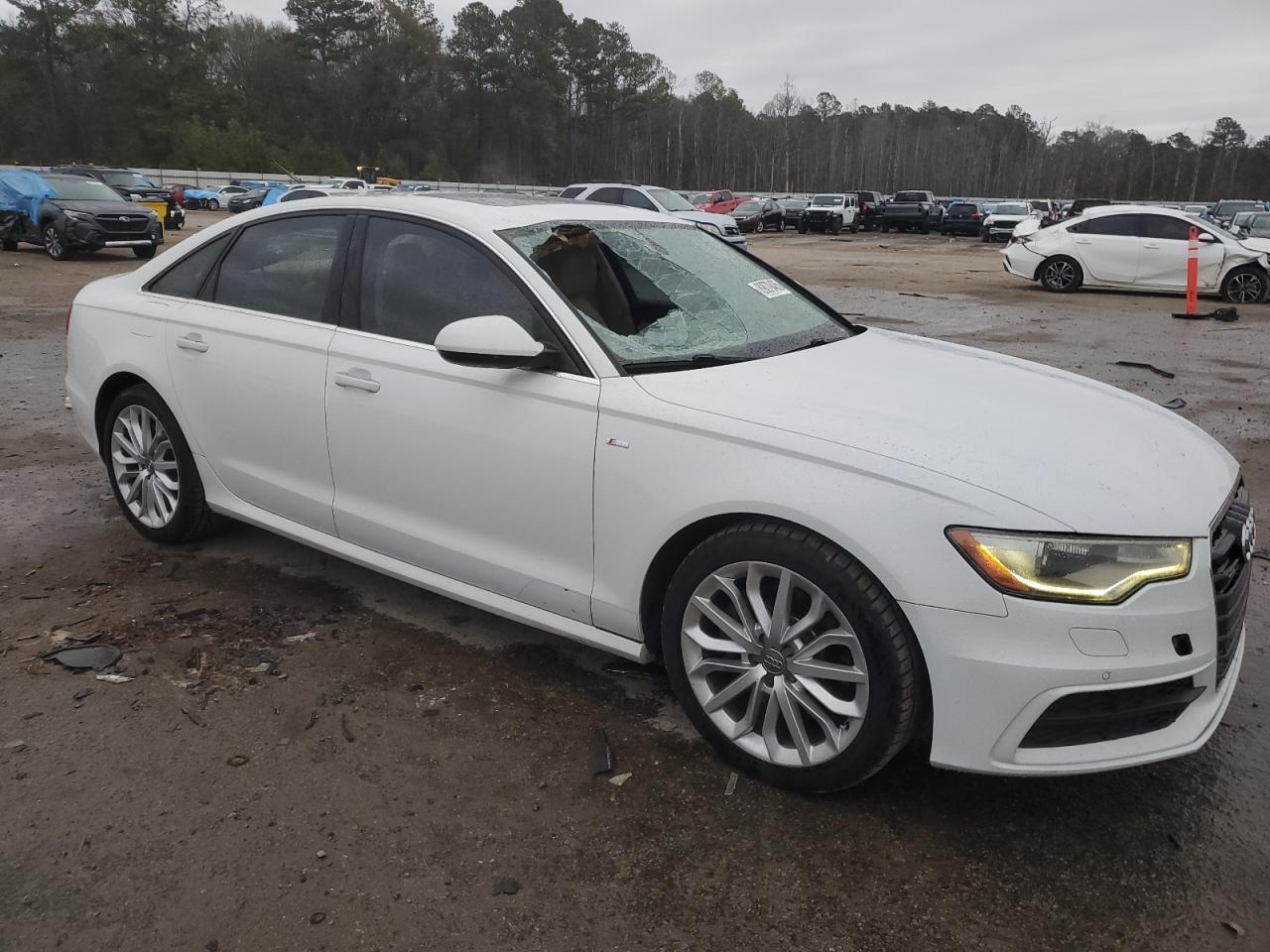 2014 Audi A6 VIN WAUHMAFC1EN044577 Copart auction photo, top/roof damage thumbnail 4