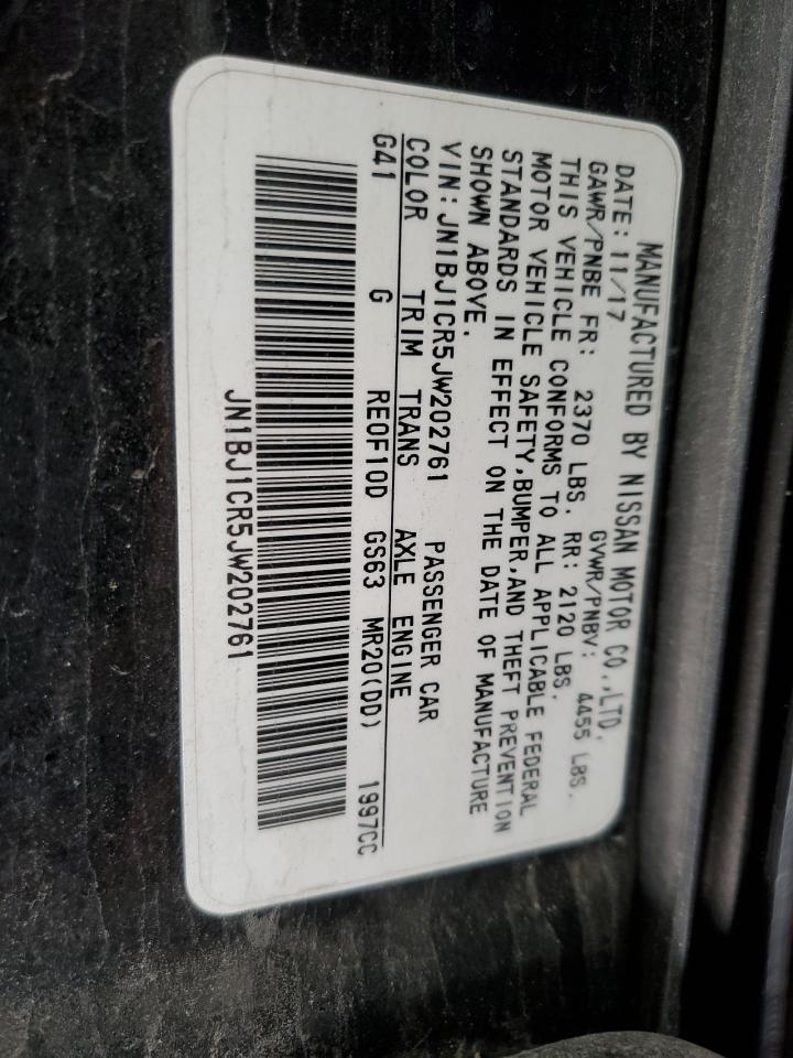 2018 Nissan Rogue VIN JN1BJ1CR5JW202761 Copart auction photo, front end / minor dent/scratches damage thumbnail 15