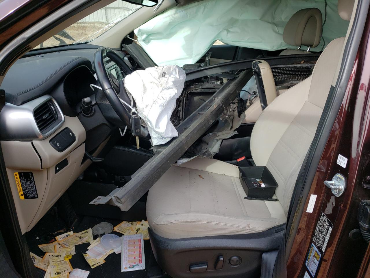 2016 KIA Sorento VIN 5XYPG4A3XGG072726 Copart auction photo, front end / side damage thumbnail 7