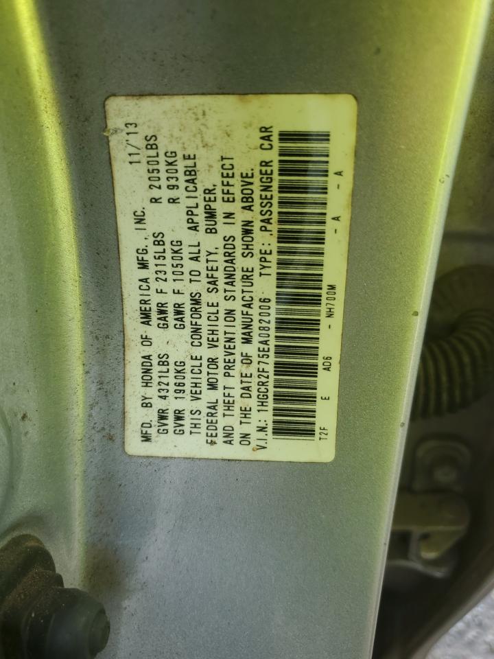 2014 Honda Accord VIN 1HGCR2F75EA082006 Copart auction photo, front end / minor dent/scratches damage thumbnail 15