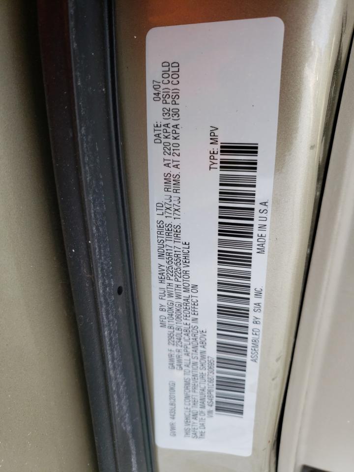 2008 Subaru Outback VIN 4S4BP61C687306957 Copart auction photo, rollover damage thumbnail 14