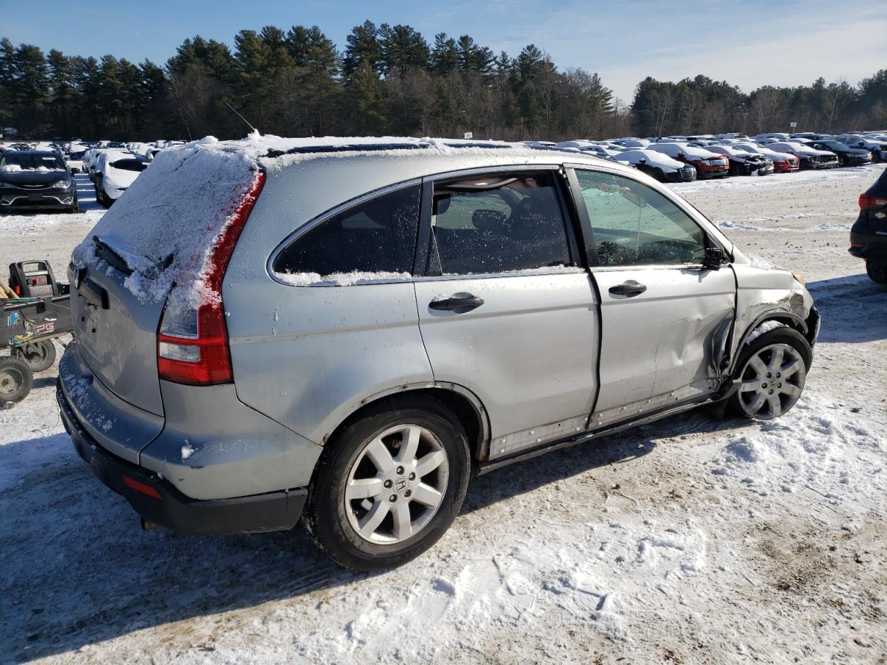 2008 Honda CR-V VIN JHLRE485X8C075169 Copart auction photo, front end / side damage thumbnail 3
