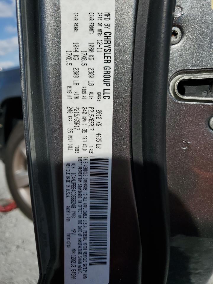 2012 Jeep Liberty (Patriot) VIN 1C4NJPBB4CD566248 Copart auction photo, front end damage thumbnail 14