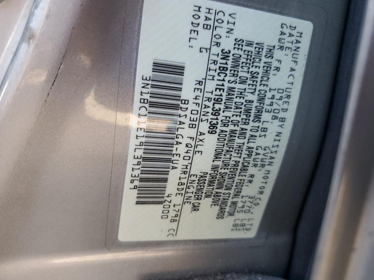2009 Nissan Versa VIN 3N1BC11E19L391369 Copart auction photo, front end damage thumbnail 13