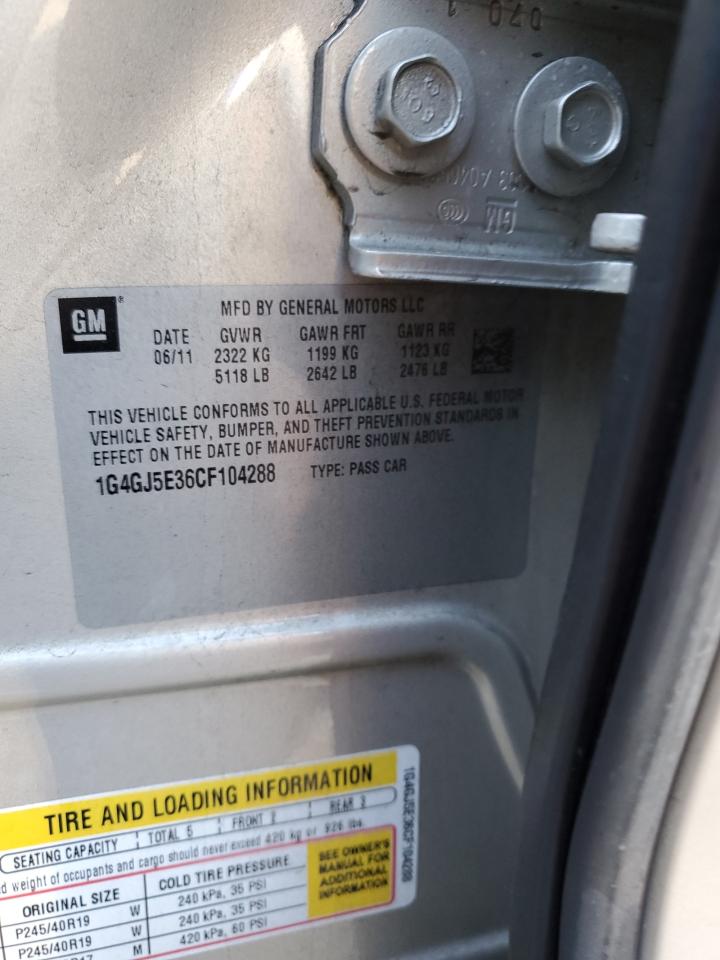 2012 Buick LaCrosse VIN 1G4GJ5E36CF104288 Copart auction photo, front end damage thumbnail 13