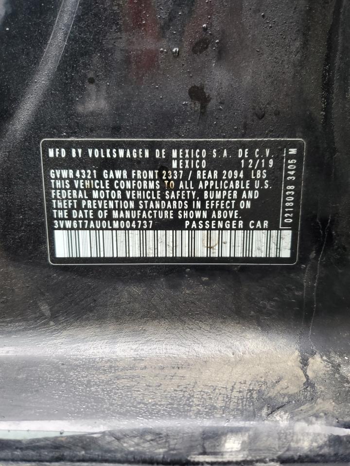 2020 Volkswagen GTI VIN 3VW6T7AU0LM004737 Copart auction photo, rear end damage thumbnail 12
