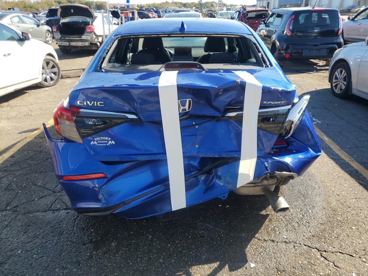 2022 Honda Civic VIN 2HGFE2F52NH552114 Copart auction photo, rear end damage thumbnail 6