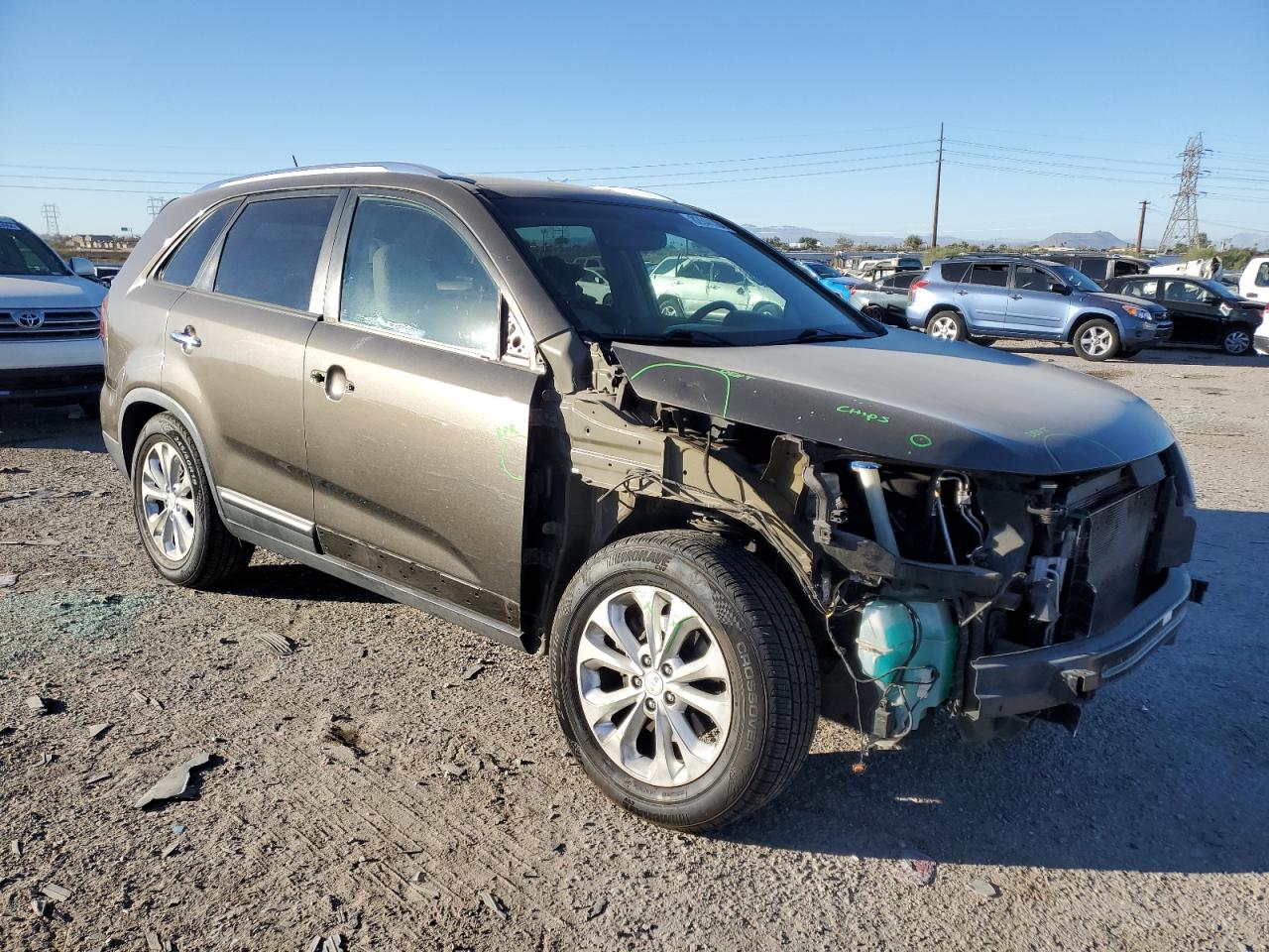 2014 KIA Sorento VIN 5XYKU4A74EG432270 Copart auction photo, front end damage thumbnail 4