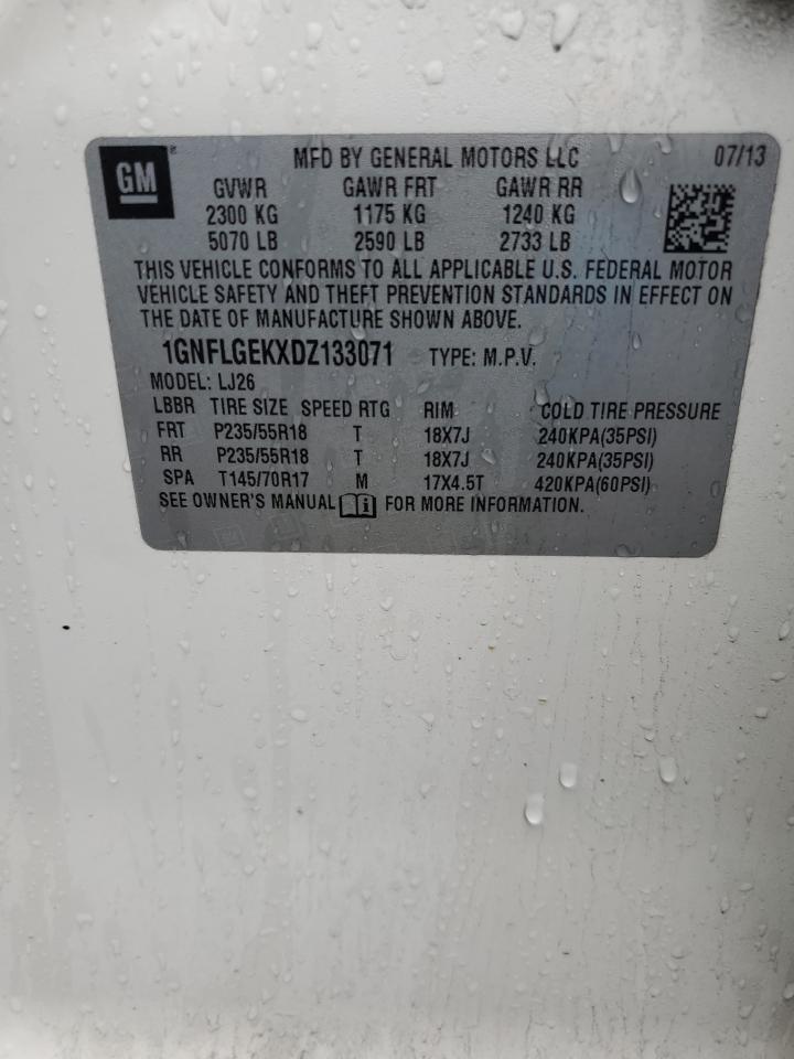 2013 Chevrolet Equinox VIN 1GNFLGEKXDZ133071 Copart auction photo, water/flood / all over damage thumbnail 16