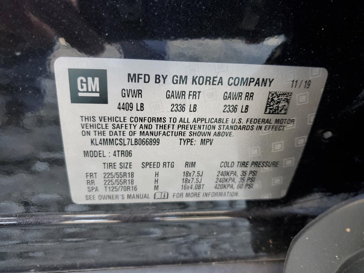 2020 Buick Encore VIN KL4MMCSL7LB066899 Copart auction photo, front end damage thumbnail 15