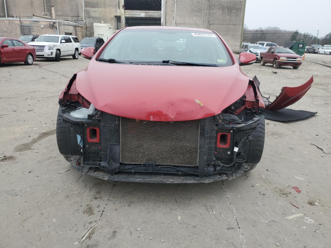 2014 Hyundai Elantra VIN KMHDH4AE5EU161435 Copart auction photo, front end / rear end damage thumbnail 5