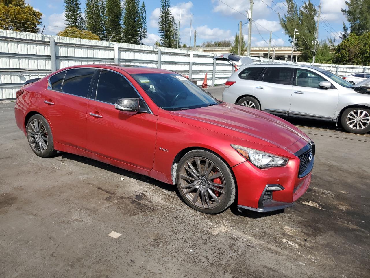 2018 Infiniti Q50 VIN JN1FV7AP8JM460858 Copart auction photo, vandalism damage thumbnail 4