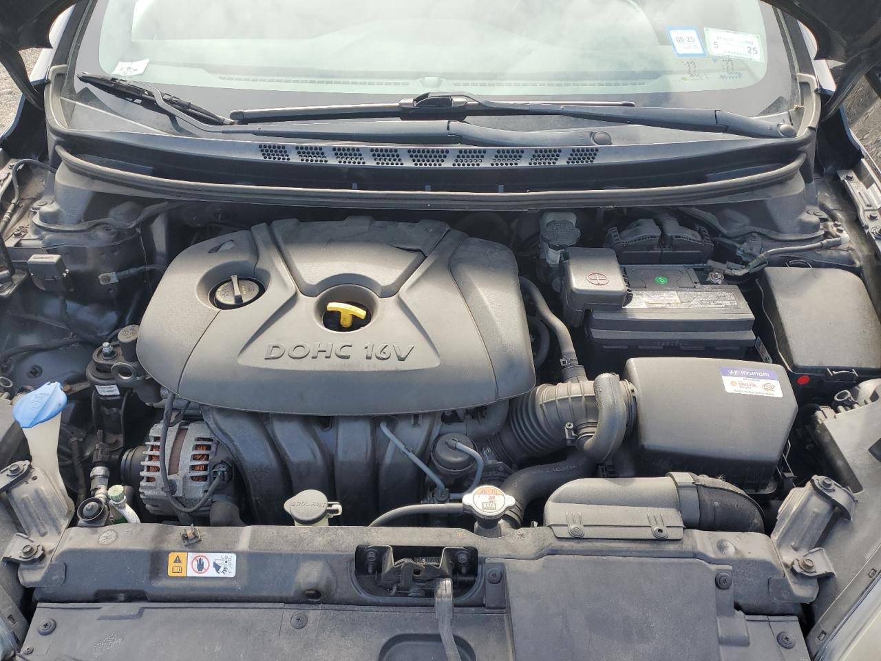 2014 Hyundai Elantra VIN KMHDH4AE0EU143960 Copart auction photo, side / front end damage thumbnail 11