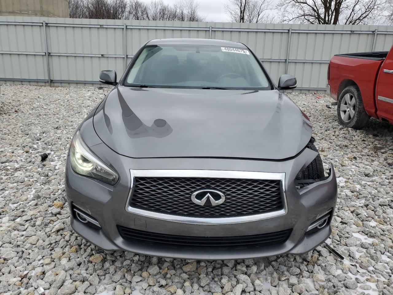 2015 Infiniti Q50 VIN JN1BV7AR8FM406578 Copart auction photo, front end / side damage thumbnail 5