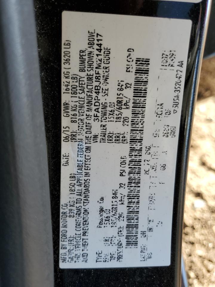 2015 Ford Fiesta VIN 3FADP4BJ8FM214417 Copart auction photo, side / rear end damage thumbnail 12