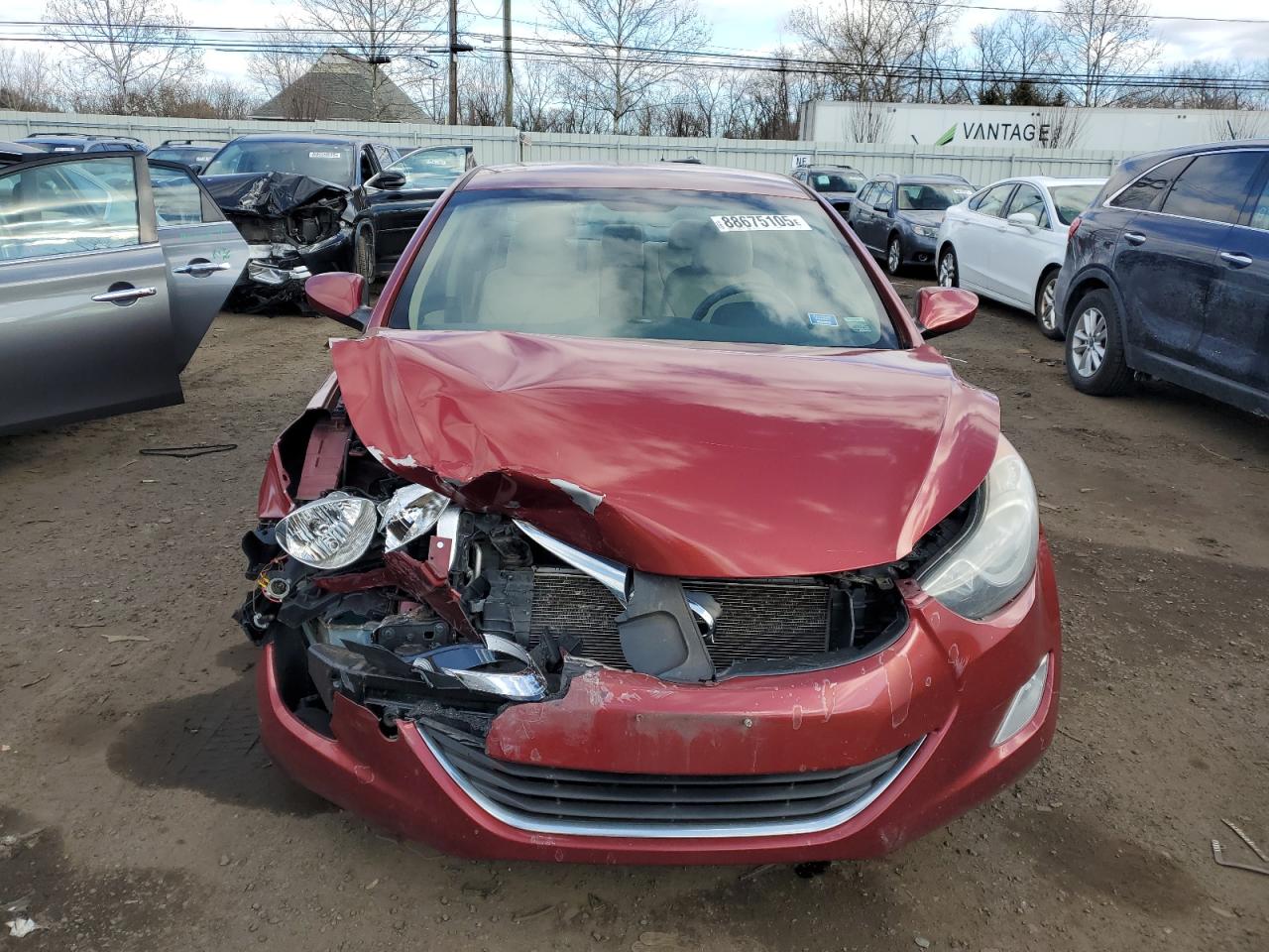 2013 Hyundai Elantra VIN 5NPDH4AE4DH319082 Copart auction photo, front end damage thumbnail 5