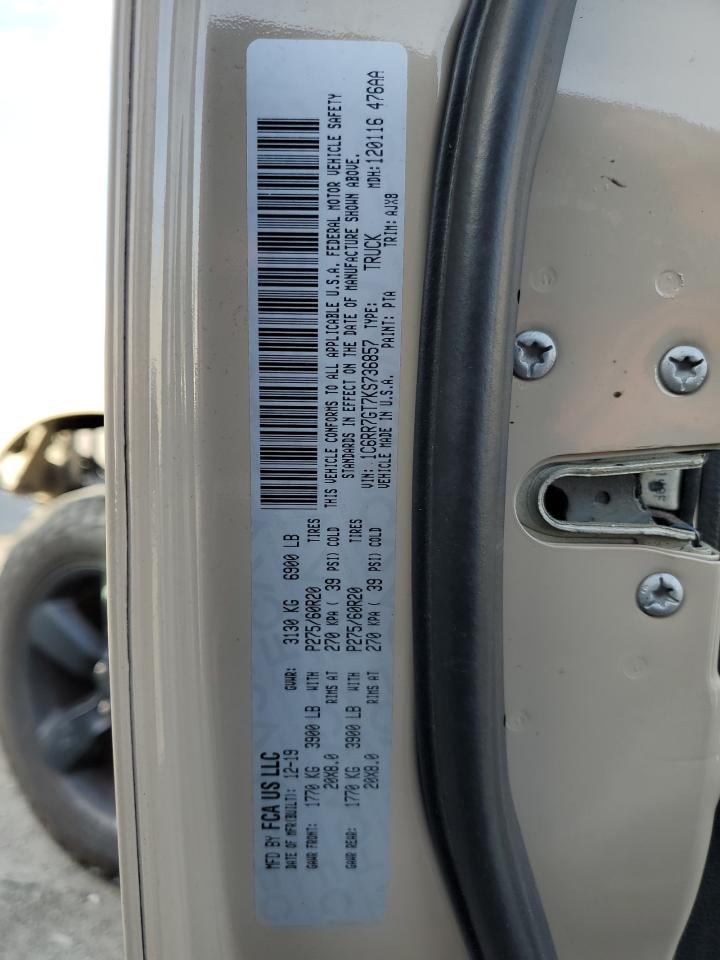 2019 RAM 1500 VIN 1C6RR7GT7KS736857 Copart auction photo, front end / minor dent/scratches damage thumbnail 13