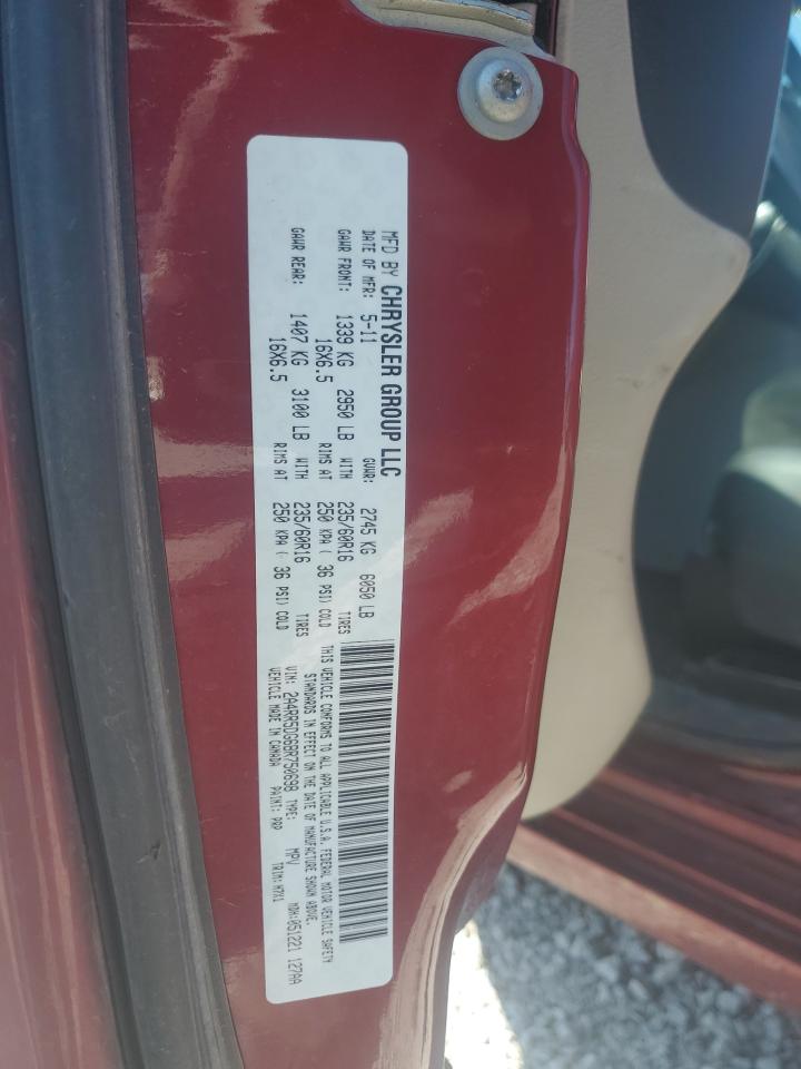 2011 Chrysler Town & Country VIN 2A4RR5DG6BR750698 Copart auction photo, front end / side damage thumbnail 14