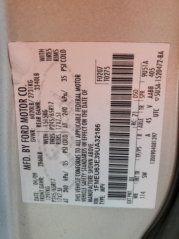 2009 Ford Explorer VIN 1FMEU63E39UA32186 Copart auction photo, front end damage thumbnail 13