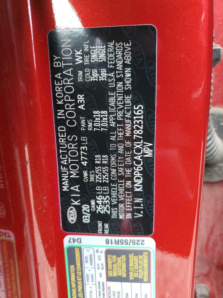 2020 KIA Sportage VIN KNDP6CACXL7823165 Copart auction photo, front end / side damage thumbnail 12
