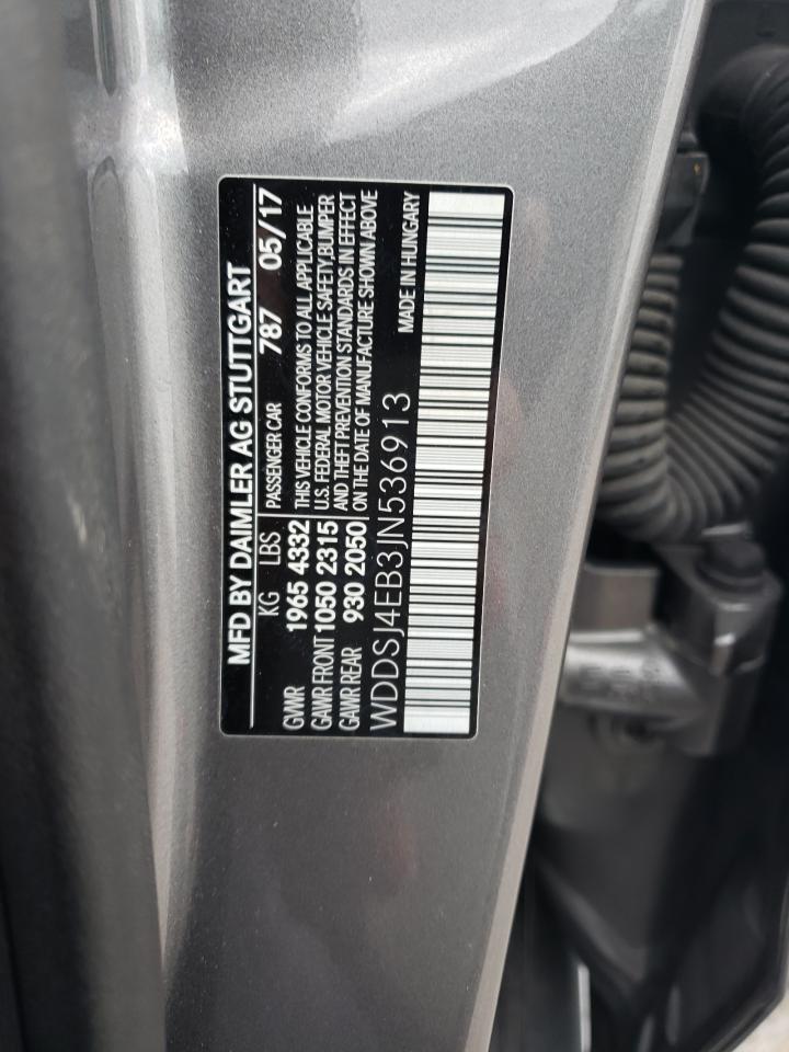 2018 Mercedes-Benz CLA-klasse VIN WDDSJ4EB3JN536913 Copart auction photo, undercarriage damage thumbnail 12
