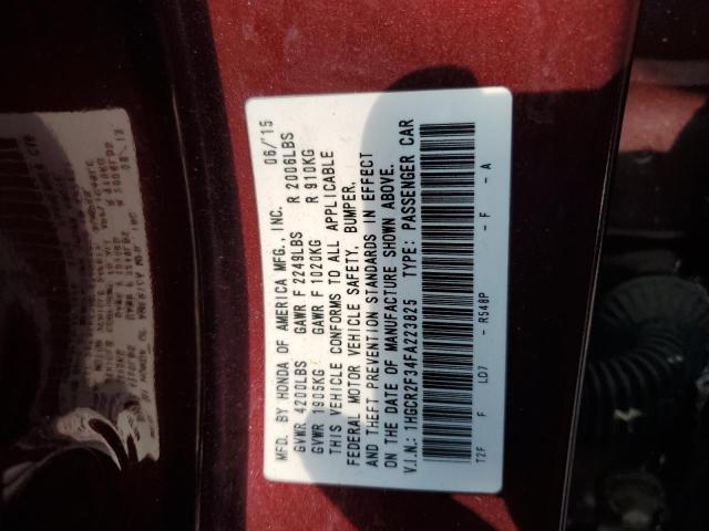 2015 Honda Accord VIN 1HGCR2F34FA223825 Copart auction photo, front end damage thumbnail 12