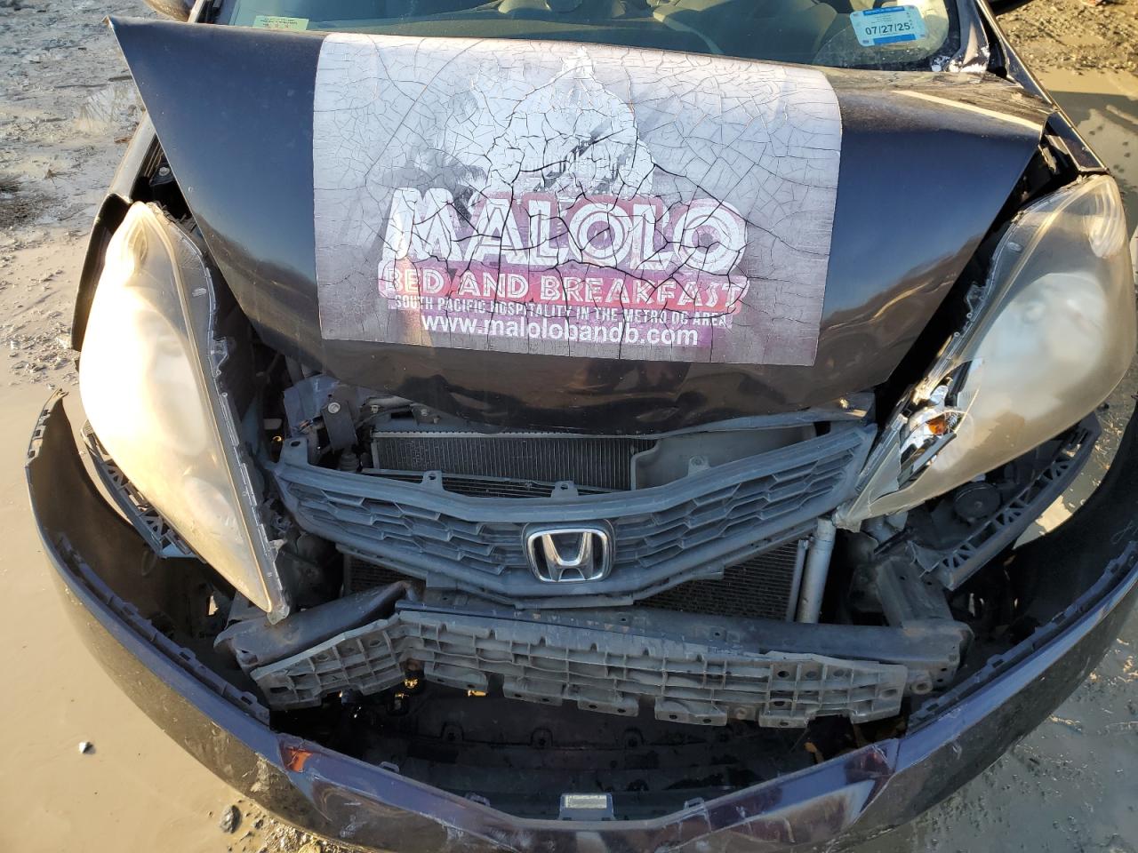 2013 Honda Fit VIN JHMGE8G55DC015595 Copart auction photo, front end / rear end damage thumbnail 11