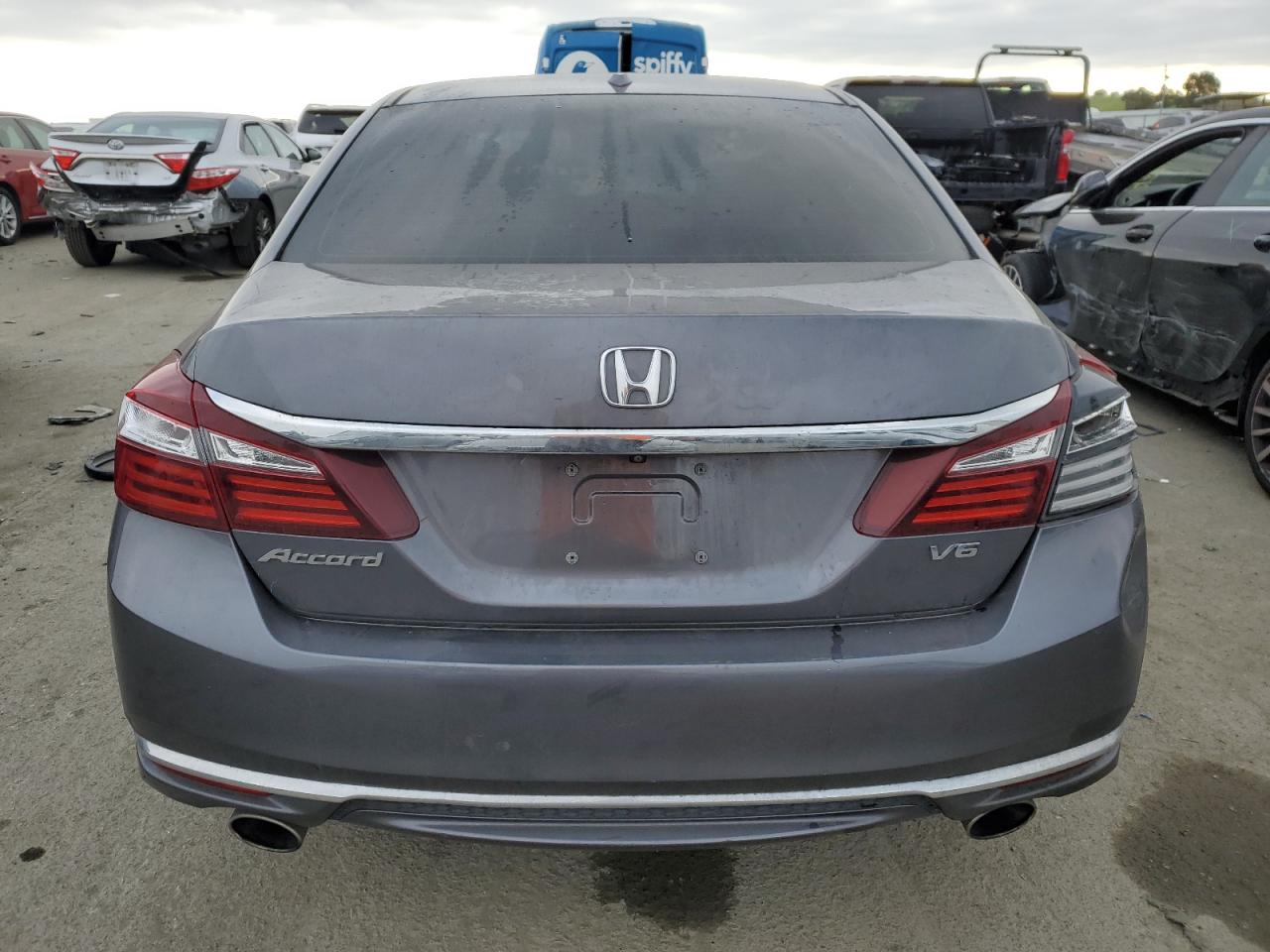 2017 Honda Accord VIN 1HGCR3F01HA017487 Copart auction photo, rear end / side damage thumbnail 6