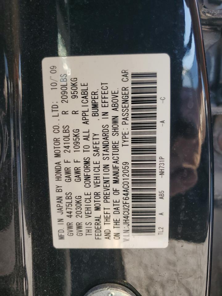 2010 Acura TSX VIN JH4CU2F64AC012059 Copart auction photo, all over / undercarriage damage thumbnail 15