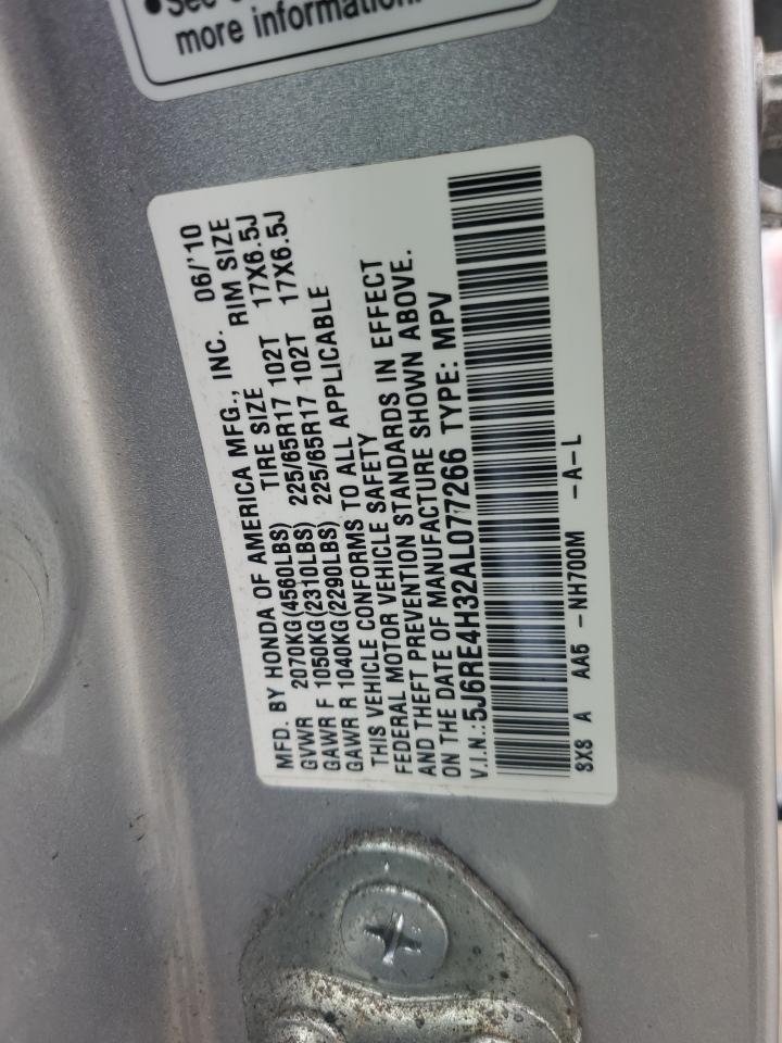 2010 Honda CR-V VIN 5J6RE4H32AL077266 Copart auction photo, rear end / front end damage thumbnail 13