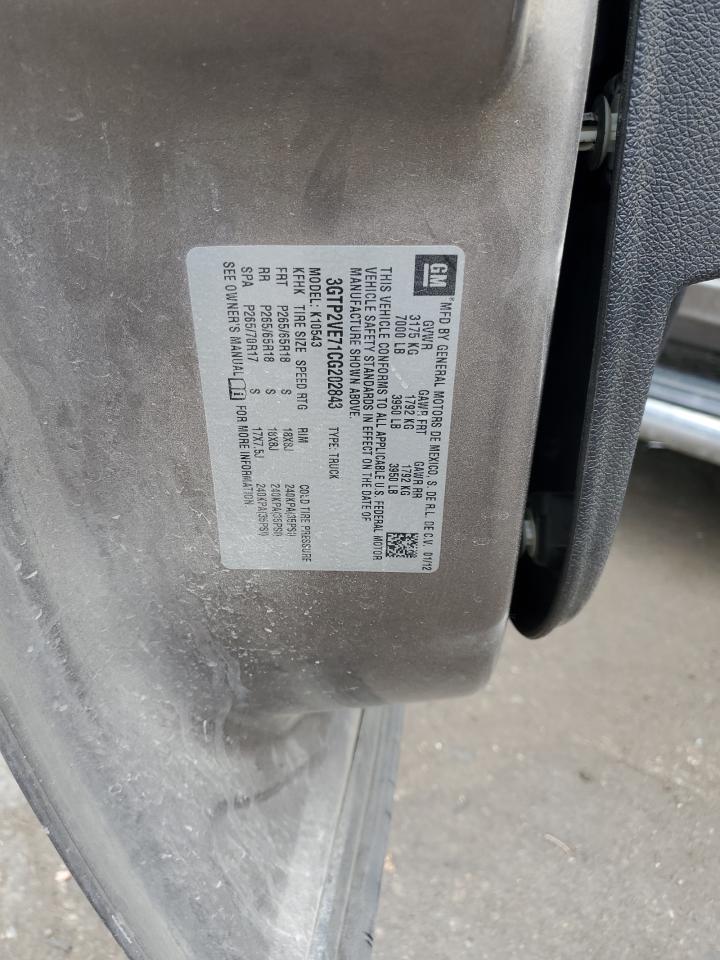 2012 GMC Sierra VIN 3GTP2VE71CG202843 Copart auction photo, front end damage thumbnail 12