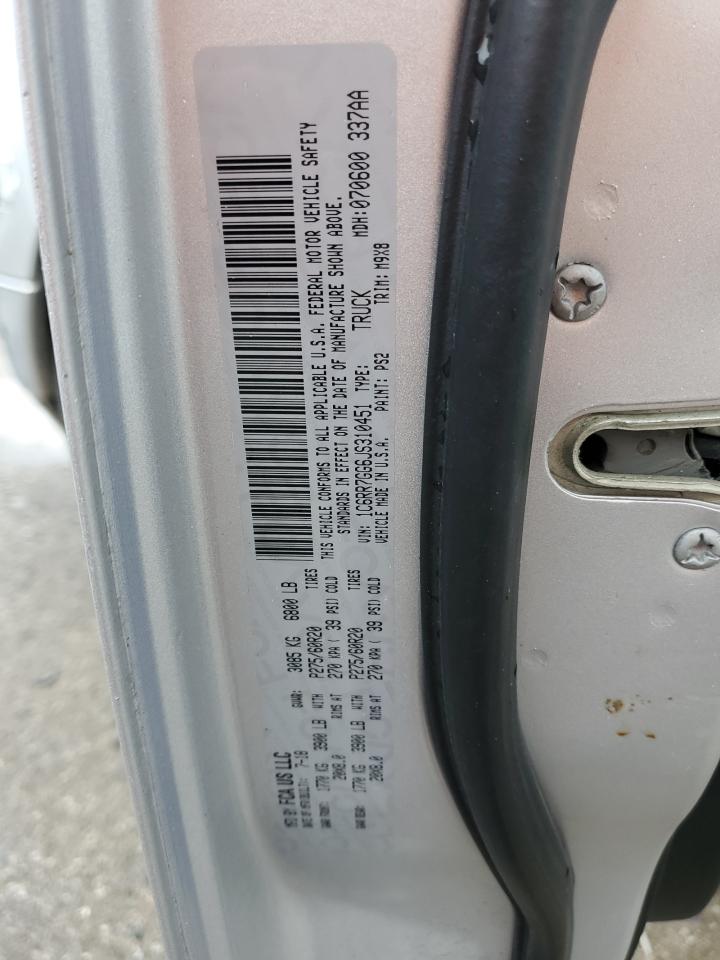 2018 RAM 1500 VIN 1C6RR7GG6JS310451 Copart auction photo, rear end / minor dent/scratches damage thumbnail 12