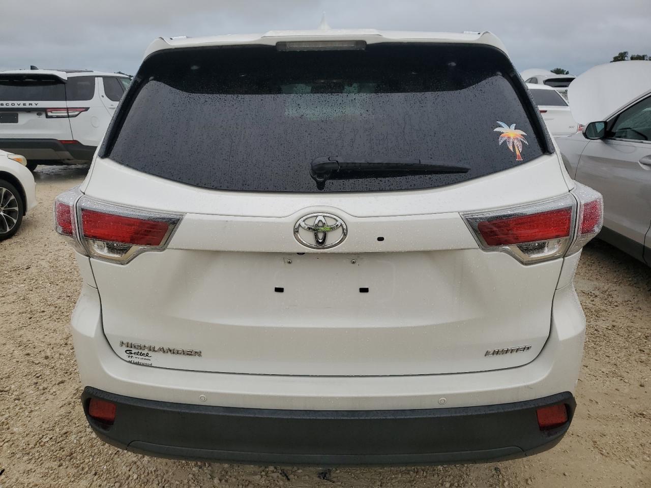2016 Toyota Highlander VIN 5TDYKRFH9GS182268 Copart auction photo, water/flood damage thumbnail 6
