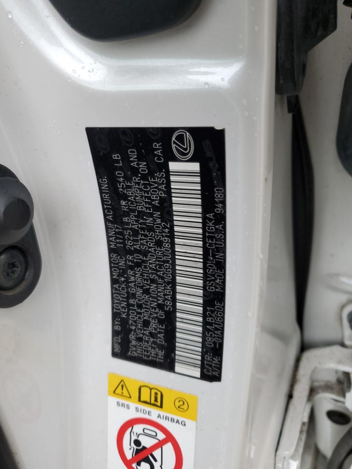2018 Lexus ES VIN 58ABK1GG9JU089142 Copart auction photo, all over damage thumbnail 14
