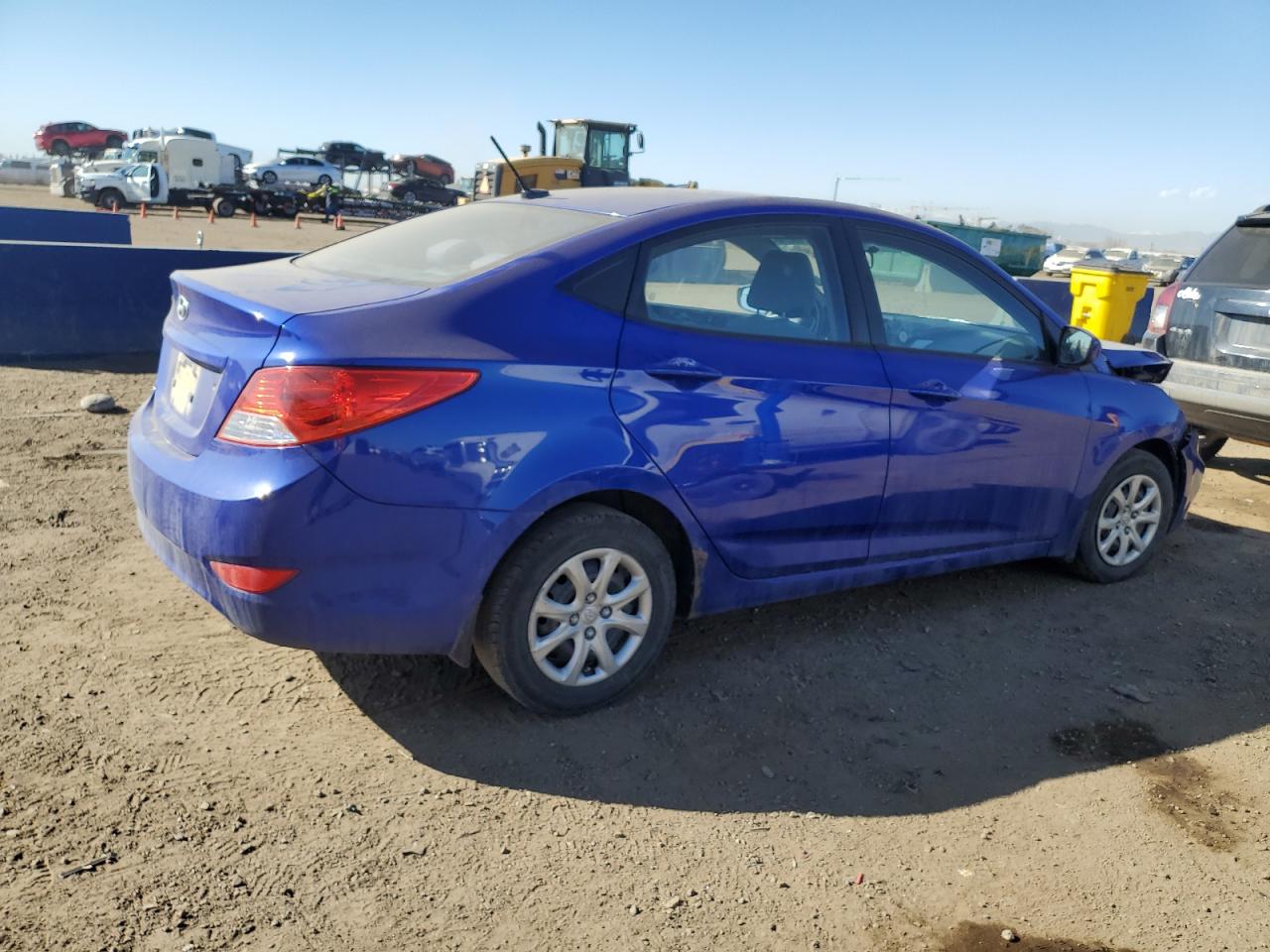 2014 Hyundai Accent VIN KMHCT4AE0EU699745 Copart auction photo, all over damage thumbnail 3