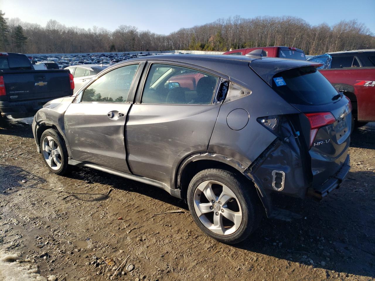 2016 Honda HR-V VIN 3CZRU6H36GM729019 Copart auction photo, side / rear end damage thumbnail 2